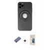 MARSİLYAN™- iPhone 12 Pro Max Kılıf Eksen Klasik Prime - Siyah 6D Mat Seramik Hayalet Nano Ekran Koruyucu + Metal Kamera Lens Koruma Cam - GD
