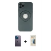 MARSİLYAN™- iPhone 12 Pro Max Kılıf Eksen Klasik Prime - Siyah 6D Mat Seramik Hayalet Nano Ekran Koruyucu + Neon Fosforlu Kamera Lens - MI