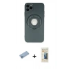 MARSİLYAN™- iPhone 12 Pro Max Kılıf Eksen Klasik Prime - Siyah 6D Mat Seramik Hayalet Nano Ekran Koruyucu + Shine Kamera Lens Koruma Cam - MI