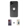 MARSİLYAN™- iPhone 12 Pro Max Kılıf Eksen Klasik Prime - Siyah 6D Mat Seramik Hayalet Nano Ekran Koruyucu + Neon Fosforlu Kamera Lens - TU