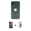 MARSİLYAN™- iPhone 12 Pro Max Kılıf Eksen Klasik Prime - Siyah 6D Mat Seramik Hayalet Nano Ekran Koruyucu + Neon Fosforlu Kamera Lens - TU