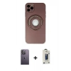 MARSİLYAN™- iPhone 12 Pro Max Kılıf Eksen Klasik Prime - Siyah Bilvis Hayalet Cam Ekran Koruyucu + Neon Fosforlu Kamera Lens - BZ