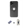 MARSİLYAN™- iPhone 12 Pro Max Kılıf Eksen Klasik Prime - Siyah Bilvis Hayalet Cam Ekran Koruyucu + Metal Kamera Lens Koruma Cam - GD