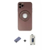 MARSİLYAN™- iPhone 12 Pro Max Kılıf Eksen Klasik Prime - Siyah Bilvis Hayalet Cam Ekran Koruyucu + Metal Kamera Lens Koruma Cam - GD