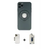 MARSİLYAN™- iPhone 12 Pro Max Kılıf Eksen Klasik Prime - Siyah Bilvis Hayalet Cam Ekran Koruyucu + Shine Kamera Lens - GD