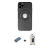MARSİLYAN™- iPhone 12 Pro Max Kılıf Eksen Klasik Prime - Siyah Bilvis Hayalet Cam Ekran Koruyucu + Shine Kamera Lens Koruma Cam - GD