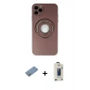 MARSİLYAN™- iPhone 12 Pro Max Kılıf Eksen Klasik Prime - Siyah Bilvis Hayalet Cam Ekran Koruyucu + Shine Kamera Lens Koruma Cam - GS