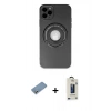 MARSİLYAN™- iPhone 12 Pro Max Kılıf Eksen Klasik Prime - Siyah Bilvis Hayalet Cam Ekran Koruyucu + Shine Kamera Lens Koruma Cam - GS