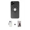 MARSİLYAN™- iPhone 12 Pro Max Kılıf Eksen Klasik Prime - Siyah Bilvis Hayalet Cam Ekran Koruyucu + Shine Kamera Lens - LT