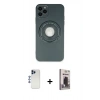 MARSİLYAN™- iPhone 12 Pro Max Kılıf Eksen Klasik Prime - Siyah Bilvis Hayalet Cam Ekran Koruyucu + Shine Kamera Lens - LT