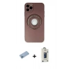 MARSİLYAN™- iPhone 12 Pro Max Kılıf Eksen Klasik Prime - Siyah Bilvis Hayalet Cam Ekran Koruyucu + Shine Kamera Lens Koruma Cam - MI