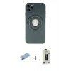 MARSİLYAN™- iPhone 12 Pro Max Kılıf Eksen Klasik Prime - Siyah Bilvis Hayalet Cam Ekran Koruyucu + Shine Kamera Lens Koruma Cam - MI