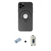 MARSİLYAN™- iPhone 12 Pro Max Kılıf Eksen Klasik Prime - Siyah Bilvis Hayalet Cam Ekran Koruyucu + Shine Kamera Lens Koruma Cam - MI