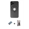 MARSİLYAN™- iPhone 12 Pro Max Kılıf Eksen Klasik Prime - Siyah Bilvis Hayalet Cam Ekran Koruyucu + Metal Kamera Lens Koruma Cam - KI