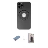 MARSİLYAN™- iPhone 12 Pro Max Kılıf Eksen Klasik Prime - Siyah Bilvis Hayalet Cam Ekran Koruyucu + Pembe Shine Kamera Lens Koruma Cam