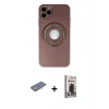 MARSİLYAN™- iPhone 12 Pro Max Kılıf Eksen Klasik Prime - Siyah Bilvis Hayalet Cam Ekran Koruyucu + Renkli Kamera Lens Koruma Cam - SI