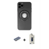 MARSİLYAN™- iPhone 12 Pro Max Kılıf Eksen Klasik Prime - Siyah Bilvis Hayalet Cam Ekran Koruyucu + Renkli Kamera Lens Koruma Cam - YL