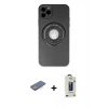 MARSİLYAN™- iPhone 12 Pro Max Kılıf Eksen Klasik Prime - Siyah Bilvis Hayalet Cam Ekran Koruyucu + Renkli Kamera Lens Koruma Cam - PE