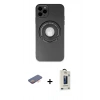 MARSİLYAN™- iPhone 12 Pro Max Kılıf Eksen Klasik Prime - Siyah Bilvis Hayalet Cam Ekran Koruyucu + Renkli Kamera Lens Koruma Cam - TU