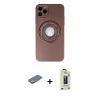 MARSİLYAN™- iPhone 12 Pro Max Kılıf Eksen Klasik Prime - Siyah Bilvis Hayalet Cam Ekran Koruyucu + Renkli Kamera Lens Koruma Cam - SI