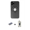 MARSİLYAN™- iPhone 12 Pro Max Kılıf Eksen Klasik Prime - Siyah Bilvis Hayalet Cam Ekran Koruyucu + Renkli Kamera Lens Koruma Cam - SI