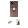 MARSİLYAN™- iPhone 12 Pro Max Kılıf Eksen Klasik Prime - Siyah Bilvis Hayalet Cam Ekran Koruyucu + Shine Kamera Lens Koruma Cam - SABE