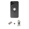 MARSİLYAN™- iPhone 12 Pro Max Kılıf Eksen Klasik Prime - Siyah Bilvis Hayalet Cam Ekran Koruyucu + Shine Kamera Lens Koruma Cam - SABE