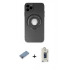 MARSİLYAN™- iPhone 12 Pro Max Kılıf Eksen Klasik Prime - Siyah Bilvis Hayalet Cam Ekran Koruyucu + Shine Kamera Lens Koruma Cam - PE