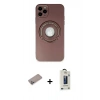 MARSİLYAN™- iPhone 12 Pro Max Kılıf Eksen Klasik Prime - Siyah Bilvis Hayalet Cam Ekran Koruyucu + Shine Kamera Lens Koruma Cam - SABE