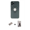 MARSİLYAN™- iPhone 12 Pro Max Kılıf Eksen Klasik Prime - Siyah Bilvis Hayalet Cam Ekran Koruyucu + Shine Kamera Lens Koruma Cam - SABE