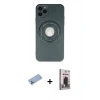 MARSİLYAN™- iPhone 12 Pro Max Kılıf Eksen Klasik Prime - Siyah Bilvis Hayalet Cam Ekran Koruyucu + Shine Kamera Lens Koruma Cam - MI