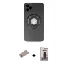 MARSİLYAN™- iPhone 12 Pro Max Kılıf Eksen Klasik Prime - Siyah Bilvis Hayalet Cam Ekran Koruyucu + Shine Kamera Lens Koruma Cam - SABE