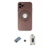 MARSİLYAN™- iPhone 12 Pro Max Kılıf Eksen Klasik Prime - Siyah Bilvis Hayalet Cam Ekran Koruyucu + Shine Kamera Lens Koruma Cam - SH