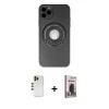 MARSİLYAN™- iPhone 12 Pro Max Kılıf Eksen Klasik Prime - Siyah Bilvis Hayalet Cam Ekran Koruyucu + Shine Kamera Lens - GD