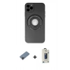 MARSİLYAN™- iPhone 12 Pro Max Kılıf Eksen Klasik Prime - Siyah Bilvis Hayalet Cam Ekran Koruyucu + Shine Kamera Lens Koruma Cam - SH