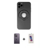 MARSİLYAN™- iPhone 12 Pro Max Kılıf Eksen Klasik Prime - Siyah Joko 5D Cam + Neon Fosforlu Kamera Lens - BZ