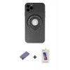 MARSİLYAN™- iPhone 12 Pro Max Kılıf Eksen Klasik Prime - Siyah Joko 5D Cam + Gold Metal Kamera Lens Koruma Cam