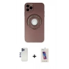 MARSİLYAN™- iPhone 12 Pro Max Kılıf Eksen Klasik Prime - Siyah Joko 5D Cam + Lacivert Shine Kamera Lens