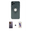 MARSİLYAN™- iPhone 12 Pro Max Kılıf Eksen Klasik Prime - Siyah Joko 5D Cam + Neon Fosforlu Kamera Lens - SI