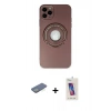MARSİLYAN™- iPhone 12 Pro Max Kılıf Eksen Klasik Prime - Siyah Joko 5D Cam + Renkli Kamera Lens Koruma Cam - YL