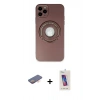 MARSİLYAN™- iPhone 12 Pro Max Kılıf Eksen Klasik Prime - Siyah Joko 5D Cam + Renkli Kamera Lens Koruma Cam - TU