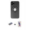 MARSİLYAN™- iPhone 12 Pro Max Kılıf Eksen Klasik Prime - Siyah Joko 5D Cam + Renkli Kamera Lens Koruma Cam - TU