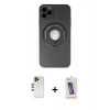 MARSİLYAN™- iPhone 12 Pro Max Kılıf Eksen Klasik Prime - Siyah Joko 5D Cam + Shine Kamera Lens - GD