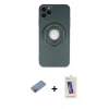 MARSİLYAN™- iPhone 12 Pro Max Kılıf Eksen Klasik Prime - Siyah Joko 5D Cam + Shine Kamera Lens Koruma Cam - PE