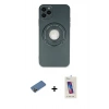 MARSİLYAN™- iPhone 12 Pro Max Kılıf Eksen Klasik Prime - Siyah Joko 5D Cam + Shine Kamera Lens Koruma Cam - GD