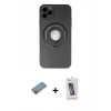 MARSİLYAN™- iPhone 12 Pro Max Kılıf Eksen Klasik Prime - Siyah Joko 5D Cam + Shine Kamera Lens Koruma Cam - PE