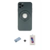 MARSİLYAN™- iPhone 12 Pro Max Kılıf Eksen Klasik Prime - Siyah Joko 5D Cam + Shine Kamera Lens Koruma Cam - MI