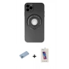 MARSİLYAN™- iPhone 12 Pro Max Kılıf Eksen Klasik Prime - Siyah Joko 5D Cam + Shine Kamera Lens Koruma Cam - MI