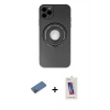 MARSİLYAN™- iPhone 12 Pro Max Kılıf Eksen Klasik Prime - Siyah Joko 5D Cam + Shine Kamera Lens Koruma Cam - GD