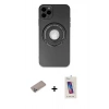 MARSİLYAN™- iPhone 12 Pro Max Kılıf Eksen Klasik Prime - Siyah Joko 5D Cam + Shine Kamera Lens Koruma Cam - SABE